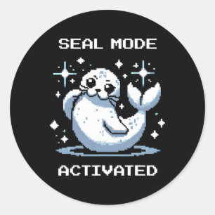 Seal Mode Activated Pixel Art Seal Retro Gamer Sty