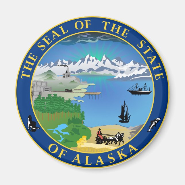 Seal of Alaska State USA Magnet (Front)