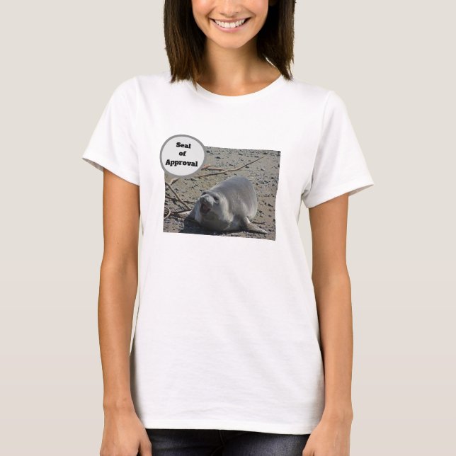 Seal Of Approval Elephant Seal Humourous Photo T-Shirt (Front)