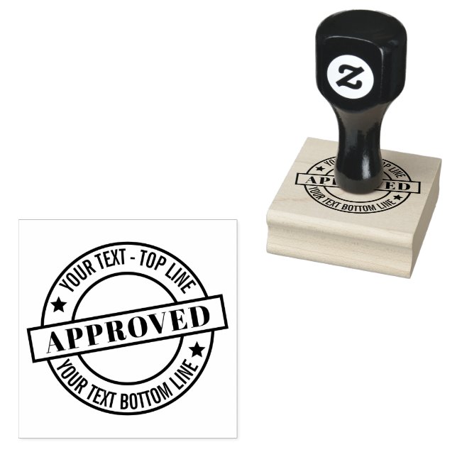 Seal of Approval Personalized Wood Art Stamp (Stamped)