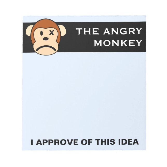 Seal of Approval: Product endorsed by Angry Monkey Notepad (Front)