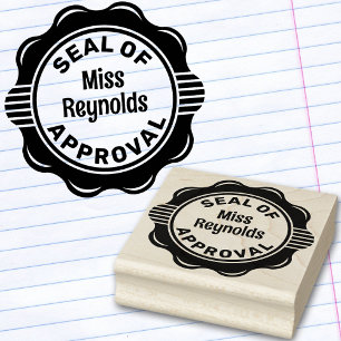 Seal of Approval Teacher Praise Personalized Rubber Stamp