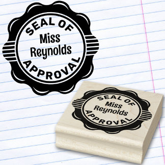 Seal of Approval Teacher Praise Personalized Rubber Stamp
