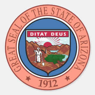 Seal of Arizona State USA Round Sticker