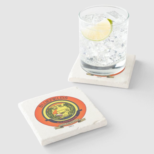 Seal of Bluefields, Nicaragua Stone Coaster (Side)