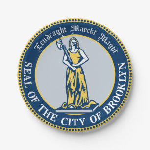 Seal of Brooklyn (Borough in New York City) Paper Plate