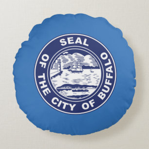 Seal of Buffalo, New York Round Pillow