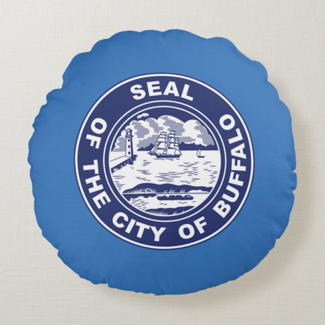 Seal of Buffalo, New York Round Pillow (Front)