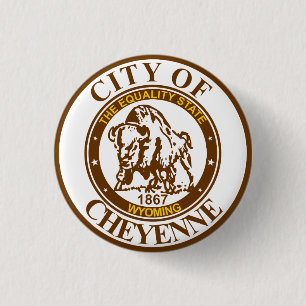 Seal of Cheyenne, Wyoming 1 Inch Round Button