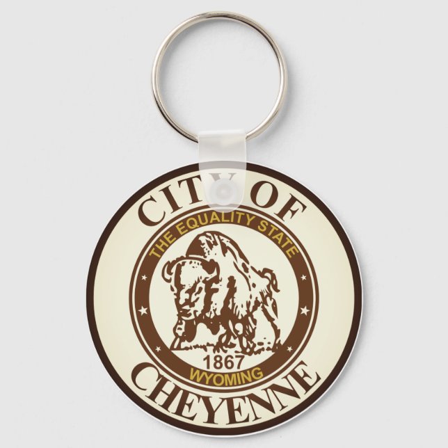 Seal of Cheyenne, Wyoming Keychain (Front)