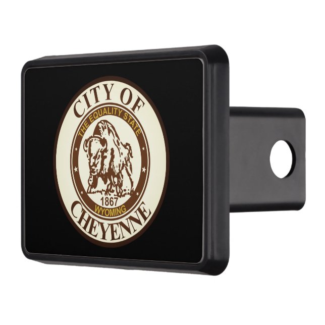 Seal of Cheyenne, Wyoming Trailer Hitch Cover (Left)
