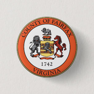 Seal of Fairfax County, Virginia 1 Inch Round Button