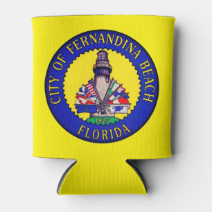 Seal of Fernandina Beach, Florida Can Cooler