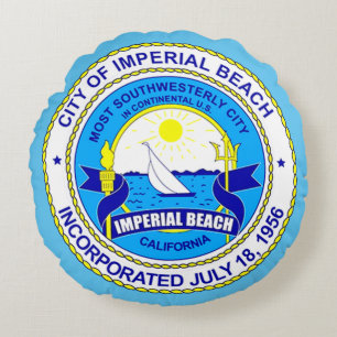 seal of Imperial Beach, California Round Pillow