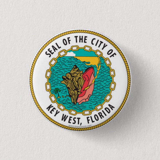 Seal of Key West, Florida 1 Inch Round Button (Front)