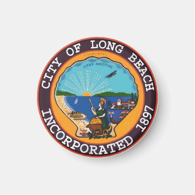 Seal of Long Beach, California Magnet (Front)