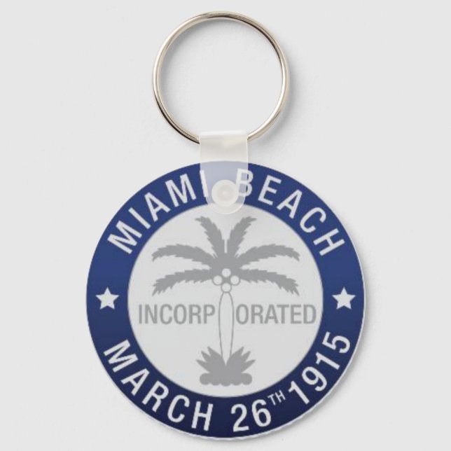 Seal of Miami Beach, Florida Keychain (Front)