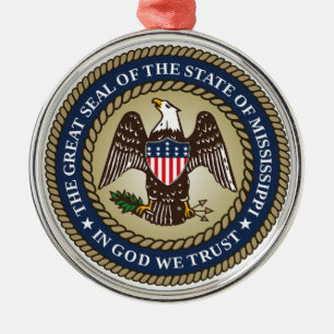 Seal of Mississippi Metal Ornament