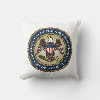 Seal of Mississippi Throw Pillow