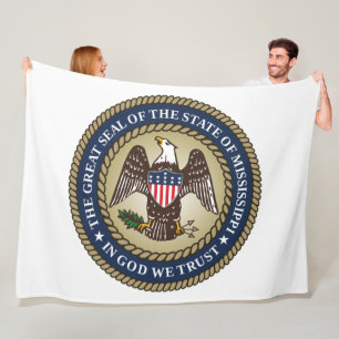 Seal of Mississippi (US State) Fleece Blanket