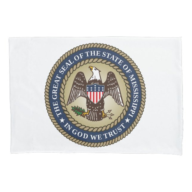 Seal of Mississippi (US State) Pillowcase (Front)