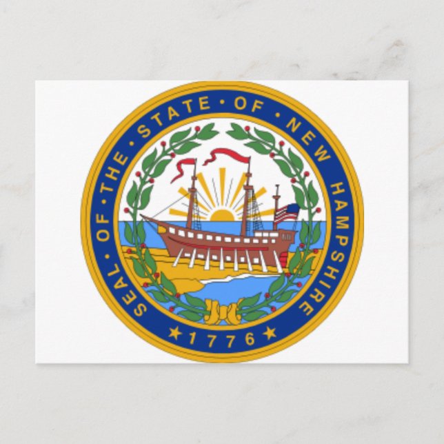 SEAL OF NEW HAMPSHIRE POSTCARD (Front)