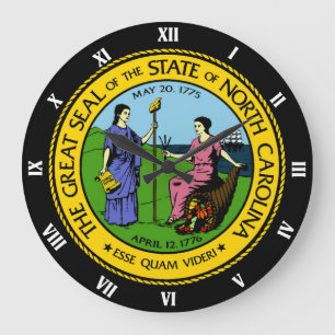 SEAL OF NORTH CAROLINA LARGE CLOCK