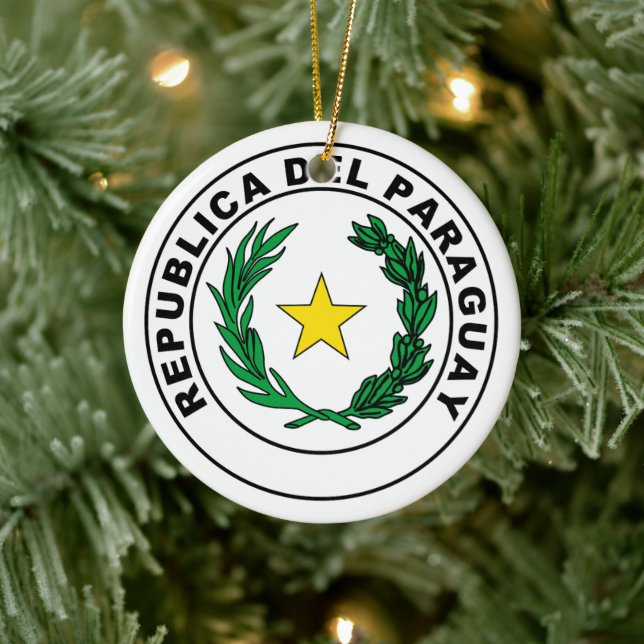 Seal of Paraguay Ceramic Ornament (Tree)