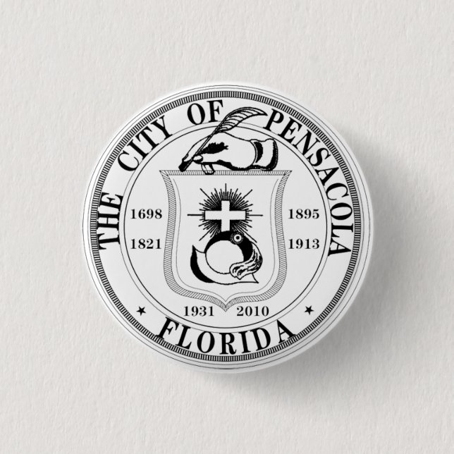 Seal of Pensacola, Florida 1 Inch Round Button (Front)