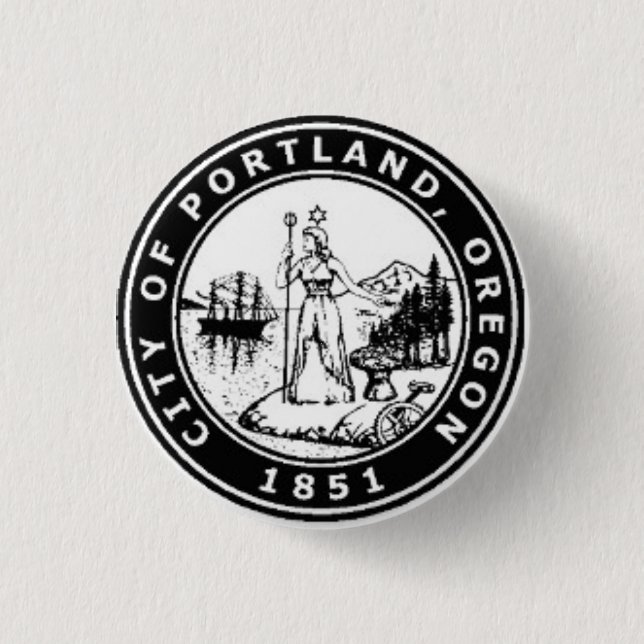 Seal of Portland, Oregon 1 Inch Round Button (Front)