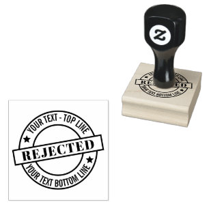 Seal of Rejected Personalized Wood Art Stamp