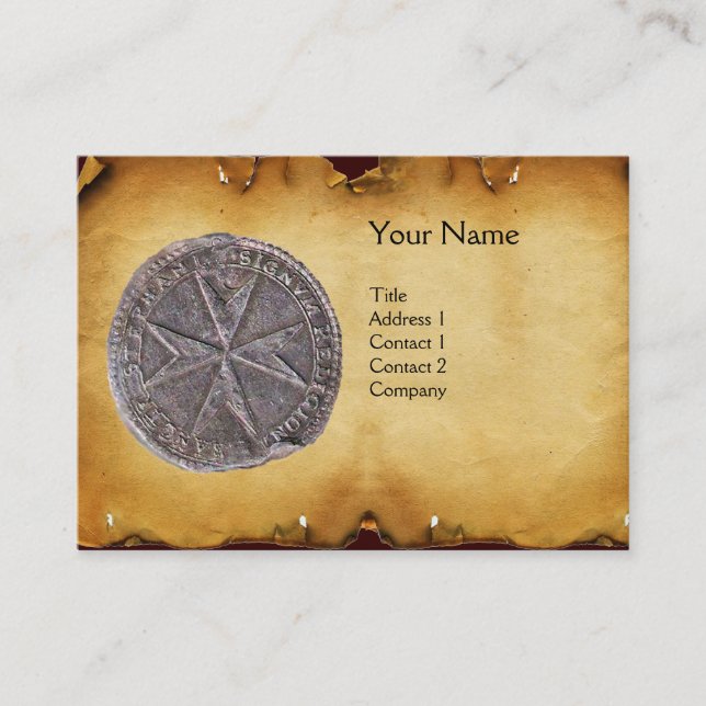 Seal of St. Stephen MONOGRAM parchment Business Card (Front)