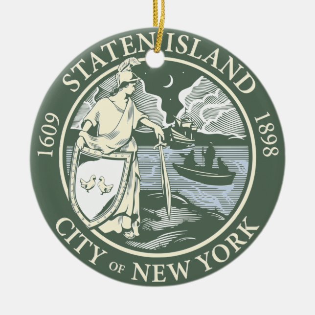 Seal of Staten Island (Borough of New York City) Ceramic Ornament (Front)