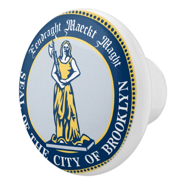 Seal of the Borough of Brooklyn, New York Ceramic Knob (Right)