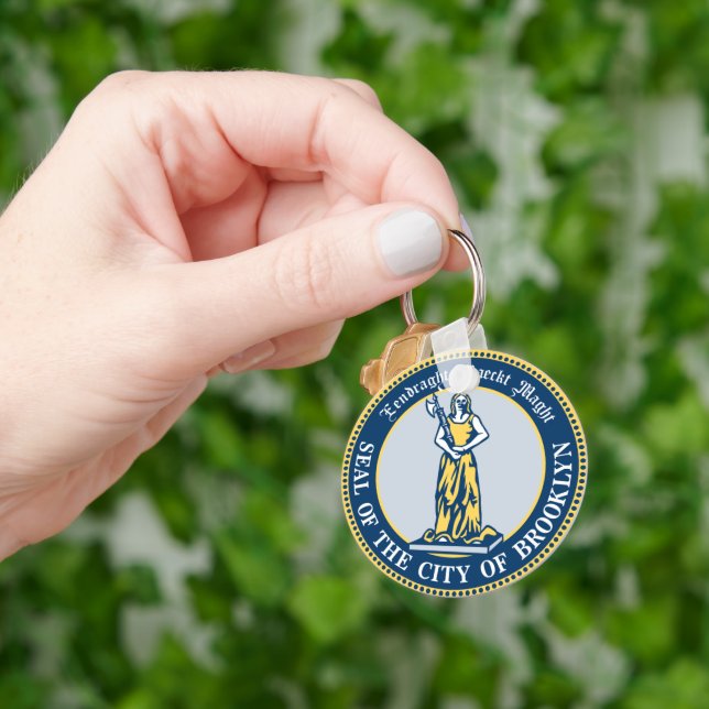 Seal of the Borough of Brooklyn, New York Keychain (Hand)