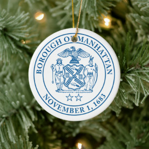 Seal of the Borough of Manhattan, NYC Ceramic Ornament