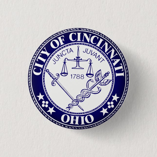 Seal of the City of Cincinnati, Ohio 1 Inch Round Button (Front)