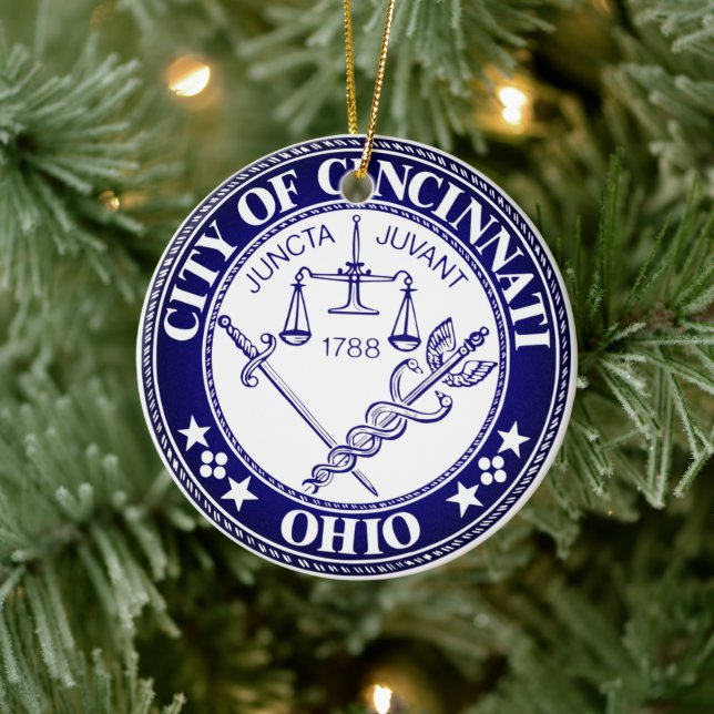 Seal of the City of Cincinnati, Ohio Ceramic Ornament (Tree)