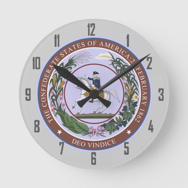 Seal of the Confederacy Round Clock (Front)