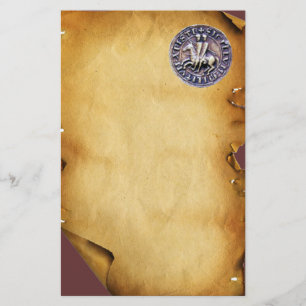 SEAL OF THE KNIGHTS TEMPLAR, Brown Parchment Stationery