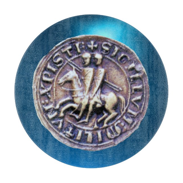 SEAL OF THE KNIGHTS TEMPLAR gem blue Cutting Board (Front)