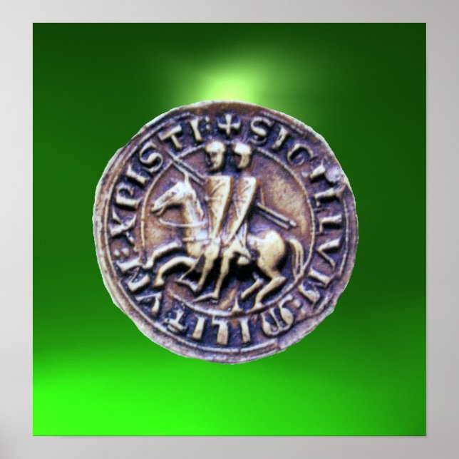 SEAL OF THE KNIGHTS TEMPLAR gem green Poster (Front)