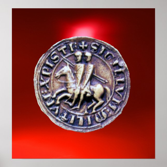 SEAL OF THE KNIGHTS TEMPLAR gem red Poster (Front)