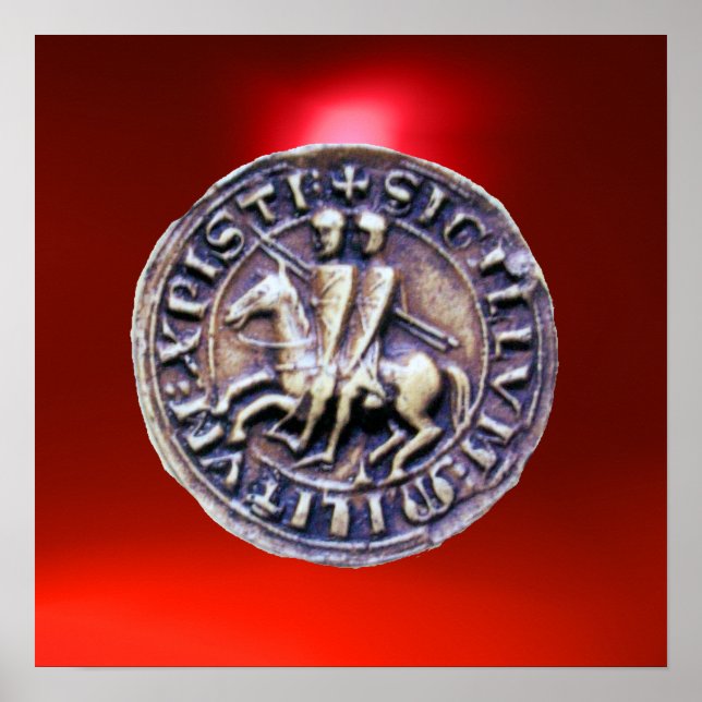 SEAL OF THE KNIGHTS TEMPLAR gem red Poster (Front)
