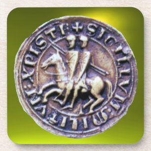 SEAL OF THE KNIGHTS TEMPLAR gem yellow Coaster
