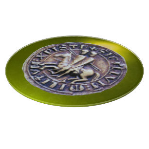 SEAL OF THE KNIGHTS TEMPLAR gem yellow Cutting Board
