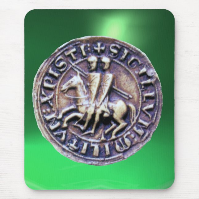 SEAL OF THE KNIGHTS TEMPLAR green Mouse Pad (Front)