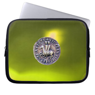 SEAL OF THE KNIGHTS TEMPLAR grey gem yellow Laptop Sleeve