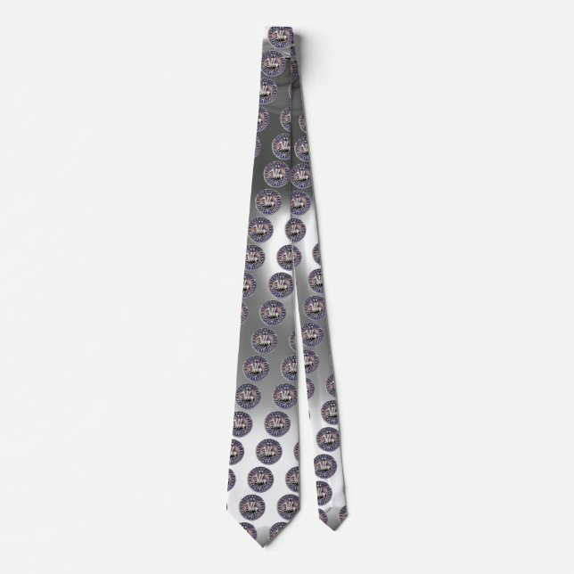 SEAL OF THE KNIGHTS TEMPLAR Grey White Gem Tie (Front)