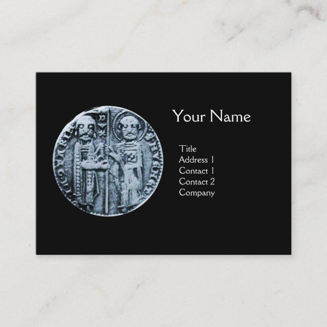 SEAL OF THE KNIGHTS TEMPLAR MONOGRAM eggshell Business Card (Front)
